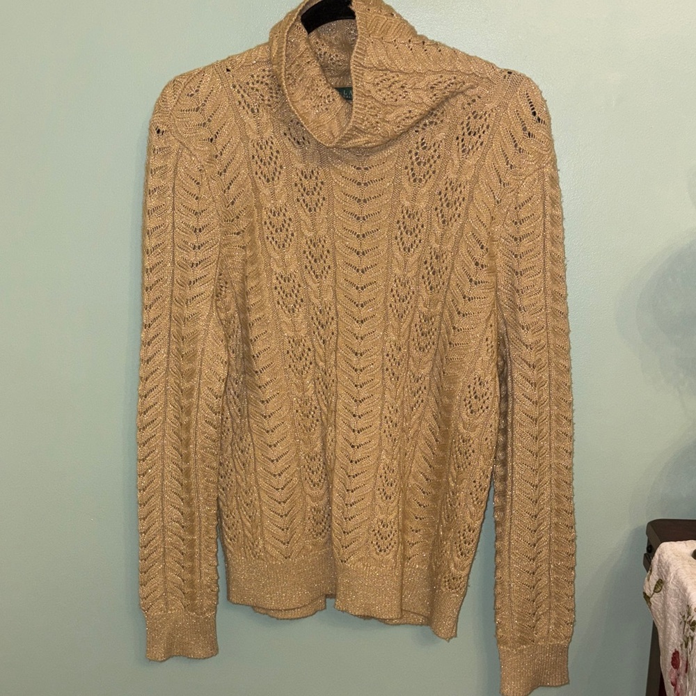Ralph Lauren Tan Cowl Neck Sweater